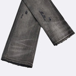 Load image into Gallery viewer, Todroki Slate Relic – raw hem and denim fabric close-up