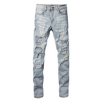 Load image into Gallery viewer, Todroki Slim-Fit White Rhinestone – Todroki Denim