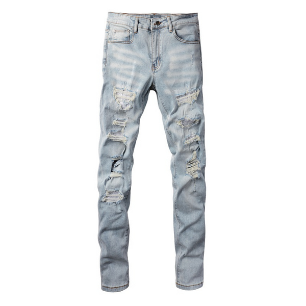 Todroki Slim-Fit White Rhinestone – Todroki Denim
