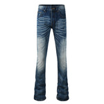 Load image into Gallery viewer, Todroki Storm Wash bleached blue flare denim – front