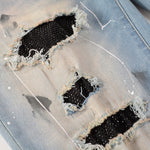 Load image into Gallery viewer, Todroki Ink Splinter – black underlay patch repair detail