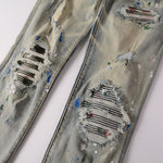 Load image into Gallery viewer, Todroki Marble Riot – knee patch repair and paint detail