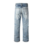 Load image into Gallery viewer, Todroki Chroma Slash light blue straight denim – back