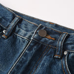 Load image into Gallery viewer, Todroki Indigo Breach – waistband and button detail