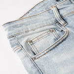Load image into Gallery viewer, Todroki Slim-Fit White Rhinestone – Todroki Denim (3)