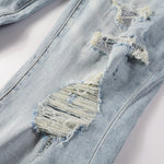 Load image into Gallery viewer, Todroki Slim-Fit White Rhinestone – Todroki Denim (5)