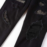Load image into Gallery viewer, Todroki Slim-Fit Black Rhinestone – Todroki Denim (4)