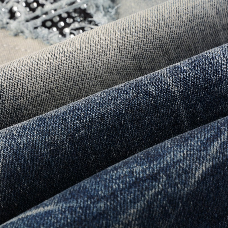 Todroki Flint Halo – denim fabric close-up