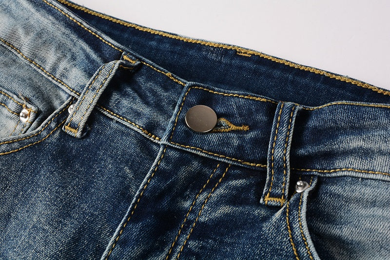 Todroki Cyan Lattice – waistband and button