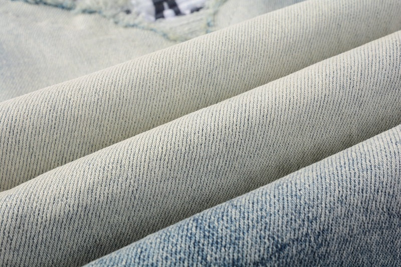 Todroki Bleach Cipher – denim fabric close-up