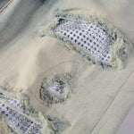 Load image into Gallery viewer, Todroki Sepia Shard – rhinestone backing behind damage