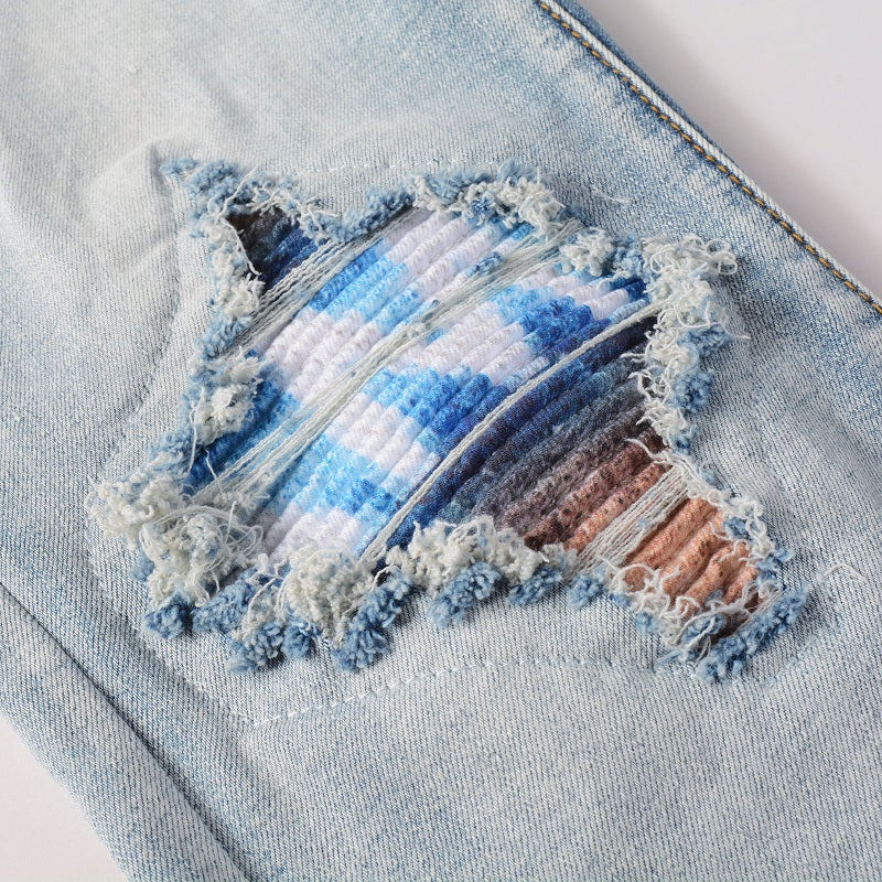 Todroki Thread Vein – striped patch repair detail