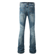 Todroki Salt Blue blue flare denim – back