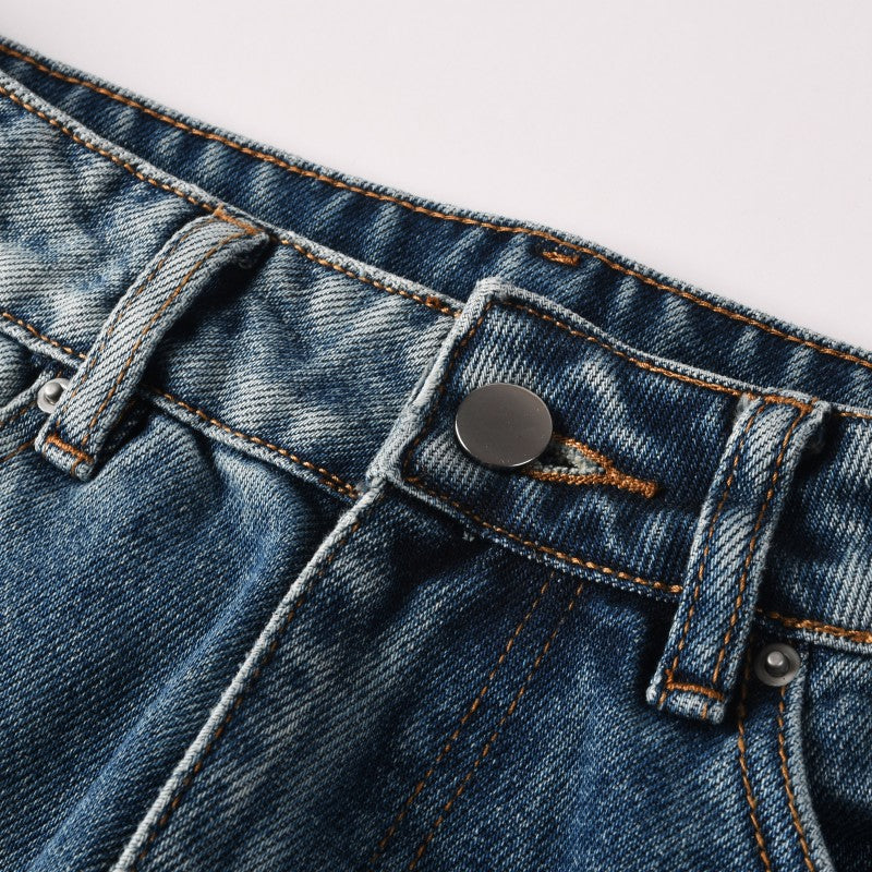 Todroki Tide Blue – waistband and button detail