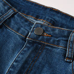 Load image into Gallery viewer, Todroki Blue Crease – waistband and button detail