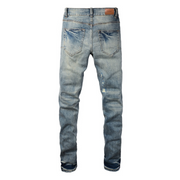 Todroki Slim-Fit Light Wash Pink Patch – Todroki Denim (2)