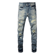 Todroki Slim-Fit Light Wash Pink Patch – Todroki Denim