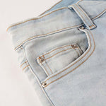 Load image into Gallery viewer, Todroki Slim-Fit Light Wash White Patch