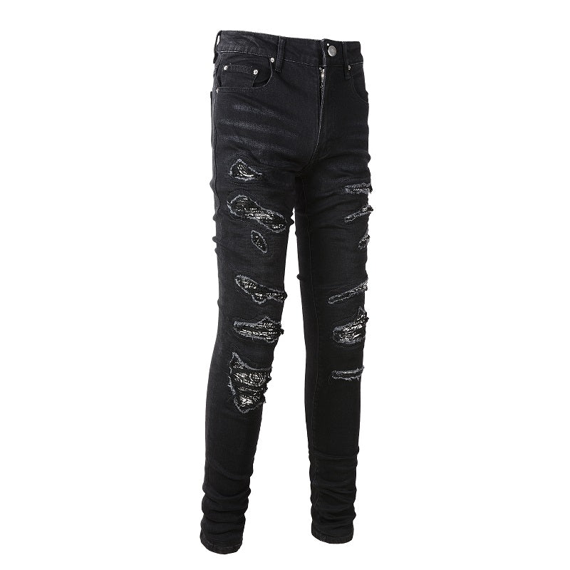 Todroki Slim-Fit Black Paisley – Todroki Denim (2)