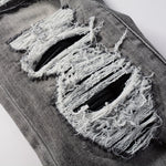 Load image into Gallery viewer, Todroki Smoke Ravel – shredded knee damage detail