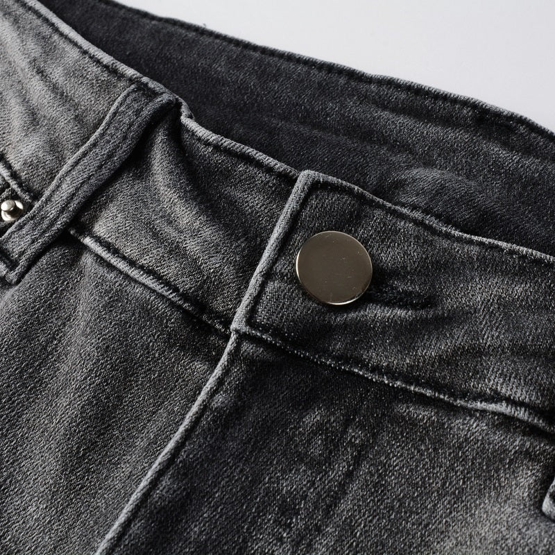 Todroki Smoke Ravel – waistband and button detail