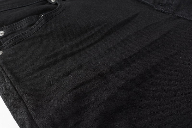 Todroki Pitch Bloom – black denim fabric
