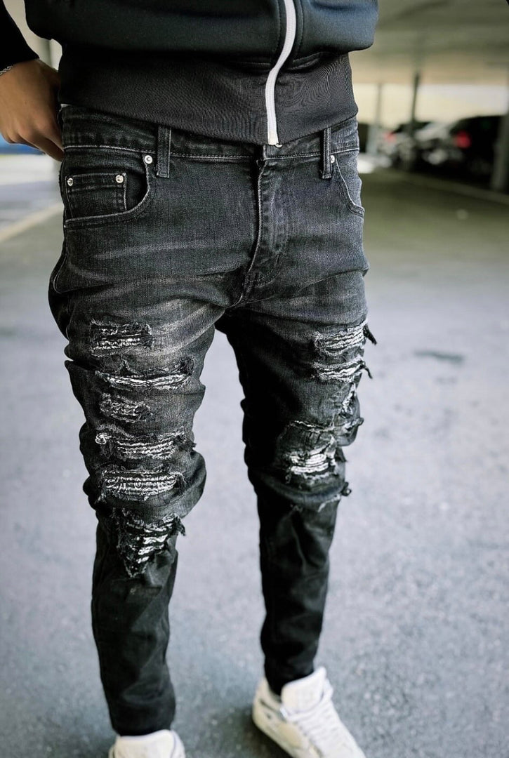 Todroki Slim-Fit Black Paisley
