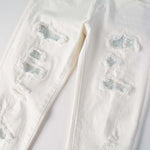 Load image into Gallery viewer, Todroki Frost White Rhinestone slim-fit white denim (5)