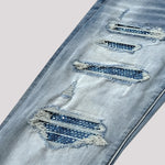 Load image into Gallery viewer, Todroki Azure Splice – paisley panel detail