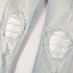 Load image into Gallery viewer, Todroki Glacier Weft – white ribbed panel behind destroyed knee