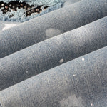 Load image into Gallery viewer, Todroki Onyx Rivet – denim fabric close-up
