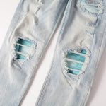 Load image into Gallery viewer, Todroki Reef Fracture – turquoise underlay knee patch detail