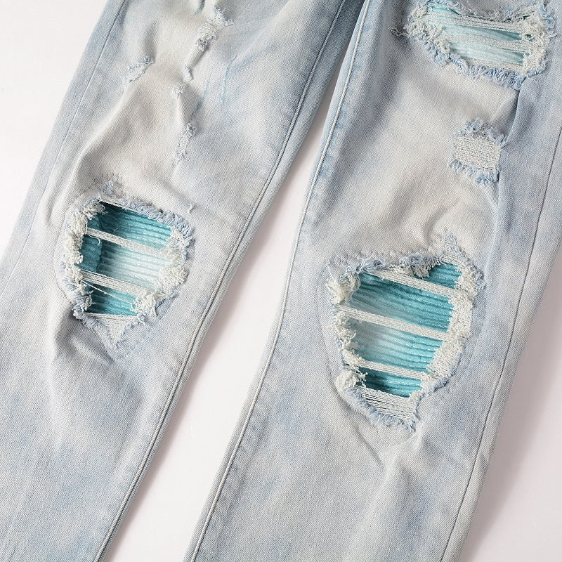 Todroki Reef Fracture – turquoise underlay knee patch detail