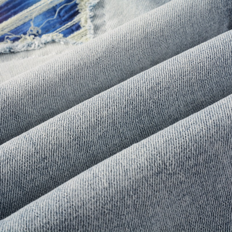 Todroki Lapis Fray – denim fabric close-up