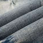 Load image into Gallery viewer, Todroki Mica Bloom – denim fabric close-up