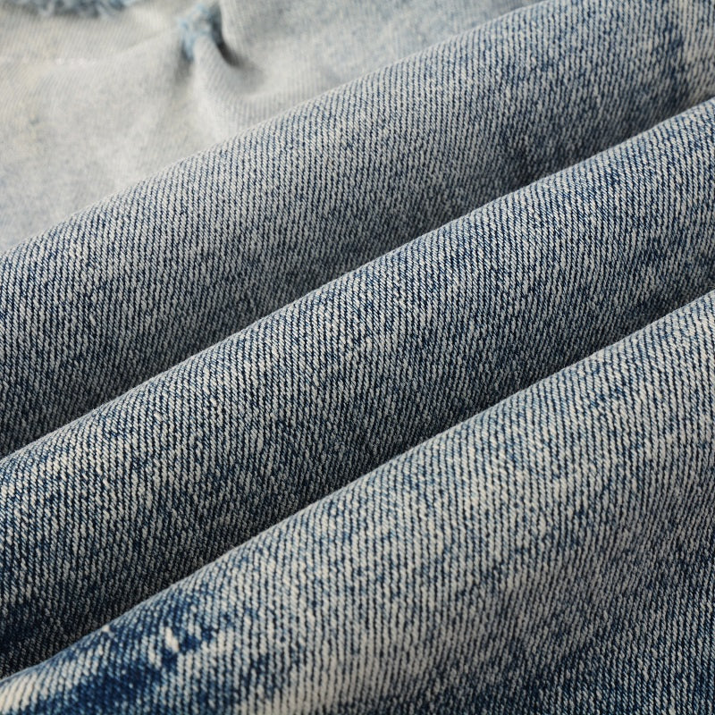 Todroki Mica Bloom – denim fabric close-up