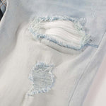 Load image into Gallery viewer, Todroki Slim-Fit Light Wash White Patch
