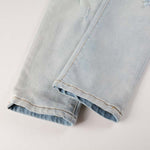 Load image into Gallery viewer, Todroki Slim-Fit Light Wash White Patch