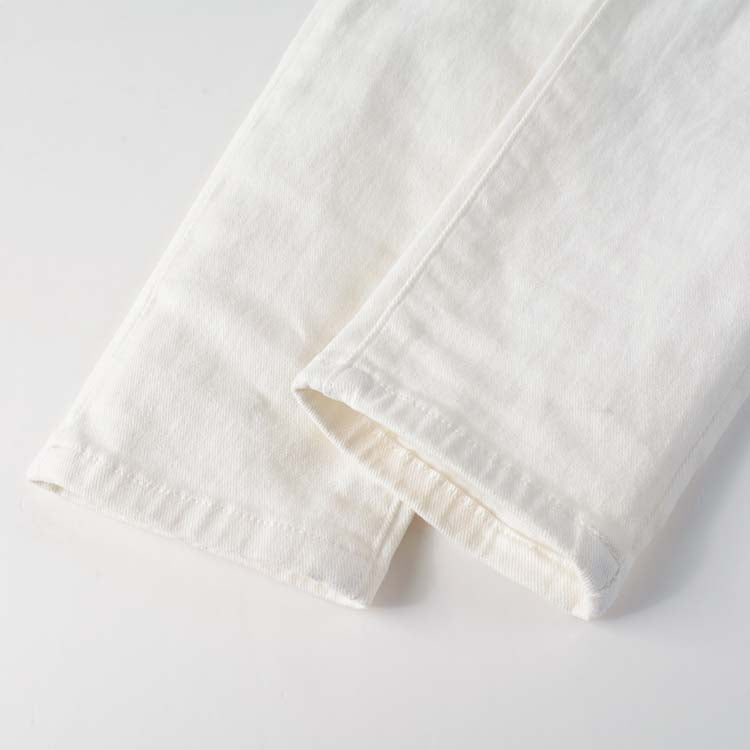 Todroki Frost White Rhinestone slim-fit white denim (7)