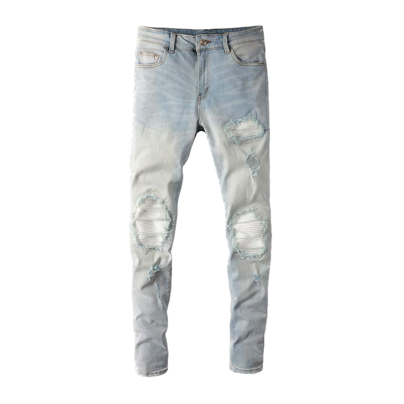 Todroki Slim-Fit Light Wash White Patch – Todroki Denim