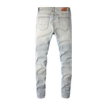 Load image into Gallery viewer, Todroki Slim-Fit Light Wash White Patch – Todroki Denim (2)