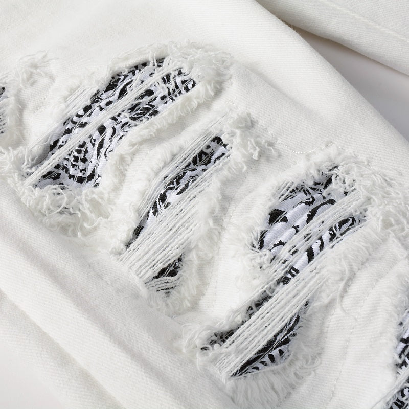 Todroki Ivory Thorn – thigh destroy with paisley patch