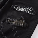 Load image into Gallery viewer, Todroki Nocturne Mosaic – printed and studded patch repair detail