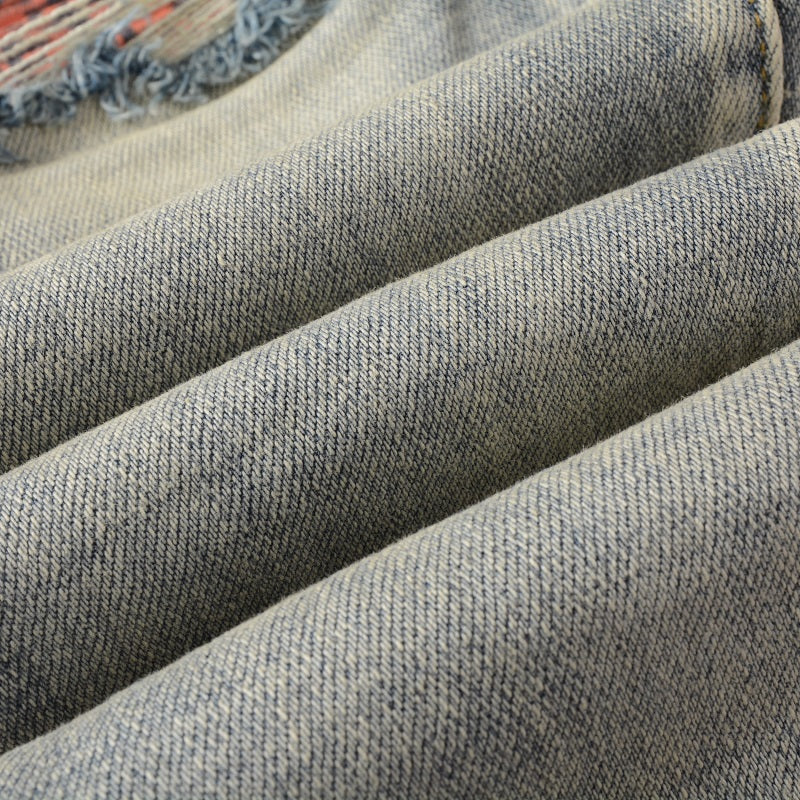 Todroki Nomad Mosaic – denim fabric close-up