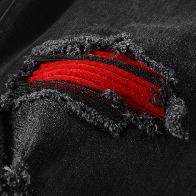 Todroki Crimson Slate – knee rip with red backing