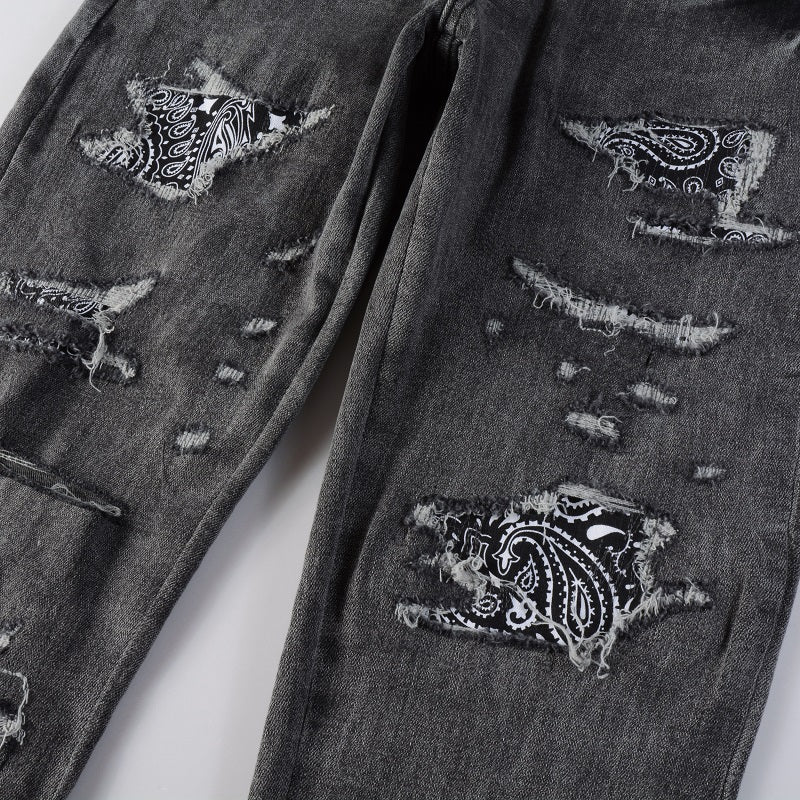 Todroki Granite Scroll – paisley patch repair detail