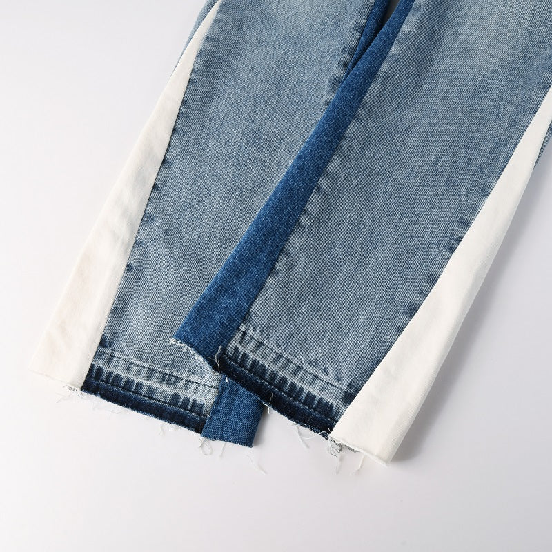 Todroki Chalk Meridian – contrast panel flare hem