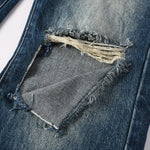 Load image into Gallery viewer, Todroki Indigo Breach – ripped knee close-up