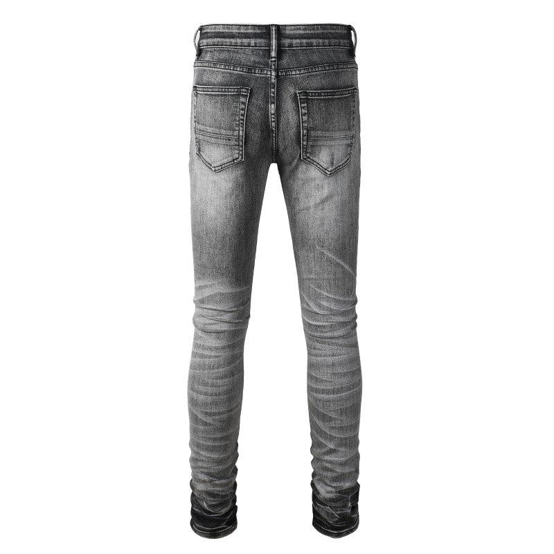 Todroki Ash Void grey slim denim – back