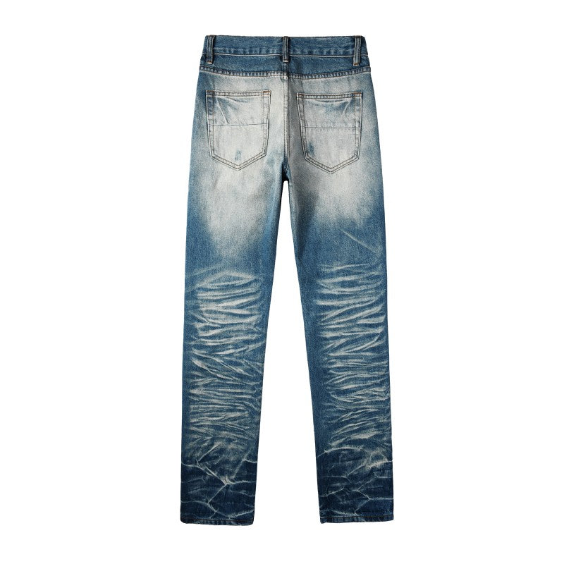 Todroki Line Break blue slim denim – back